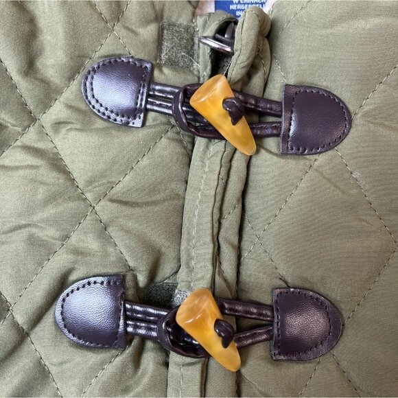 RuggedBear Baby Quilted Hooded Snowsuit Olive With Toggle Closure Sz 6-9 M - Picture 4 of 7